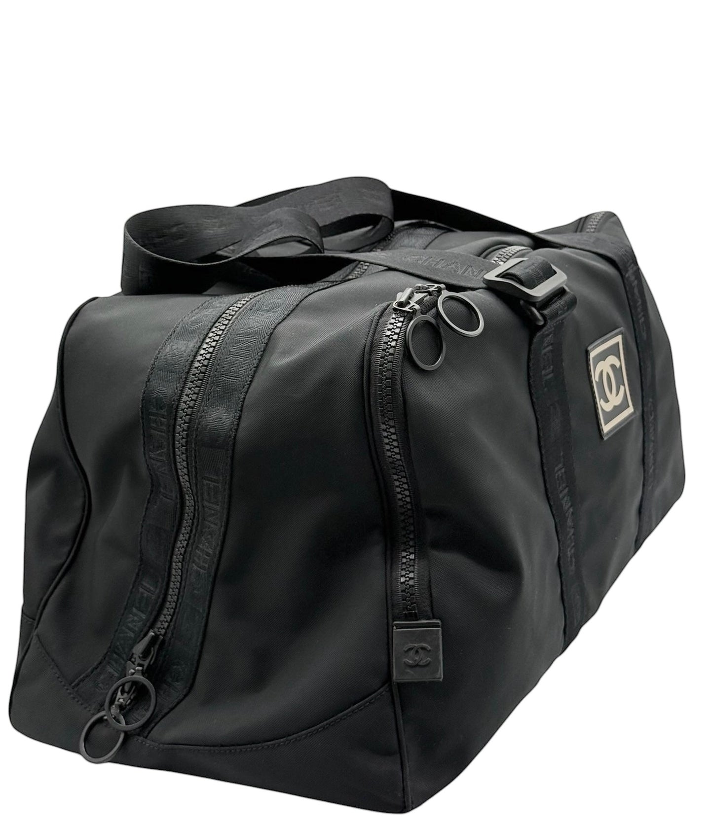 Chanel Vintage 00s Black Nylon Sport Line Duffle Bag