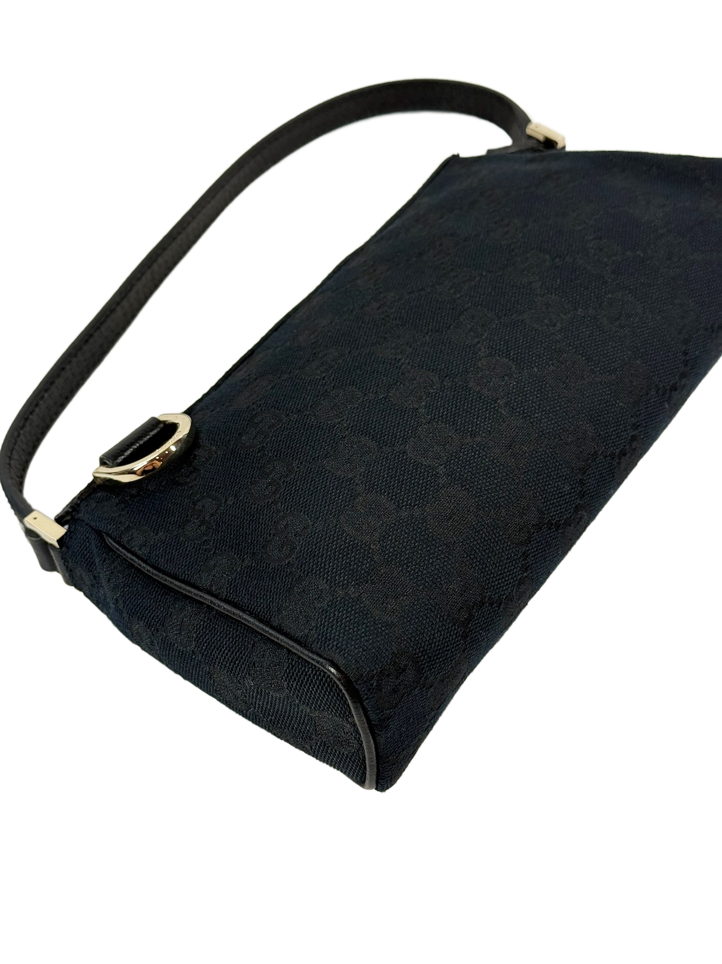 Gucci Vintage Black GG Monogram Abbey Pochette