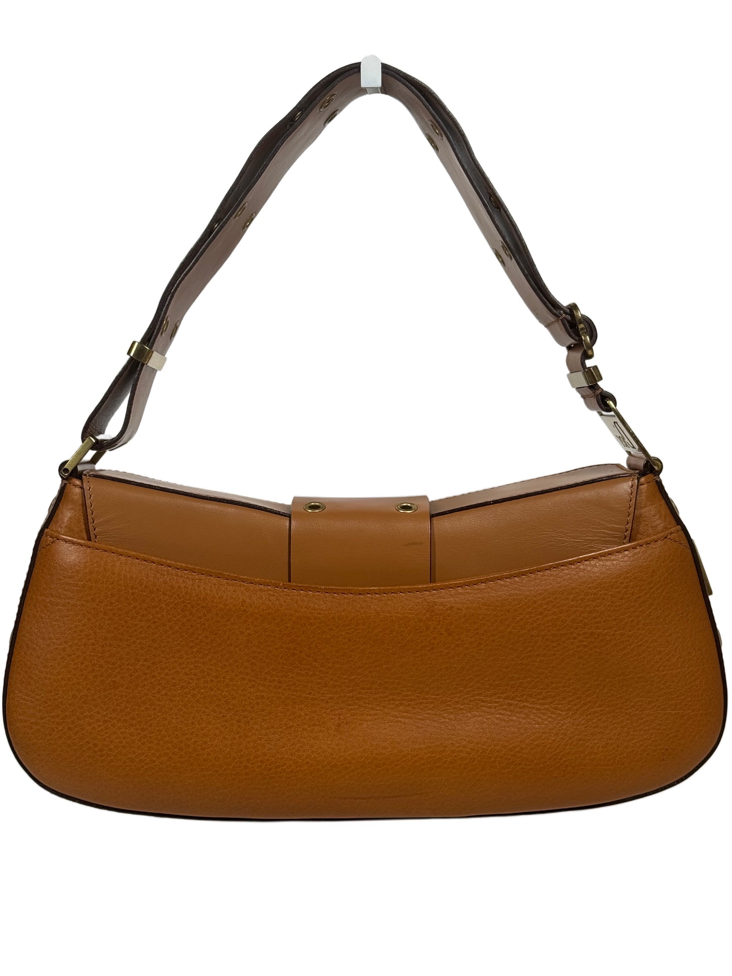 Dior Vintage 2002 Camel Brown Leather Columbus Street Chic Shoulder Bag