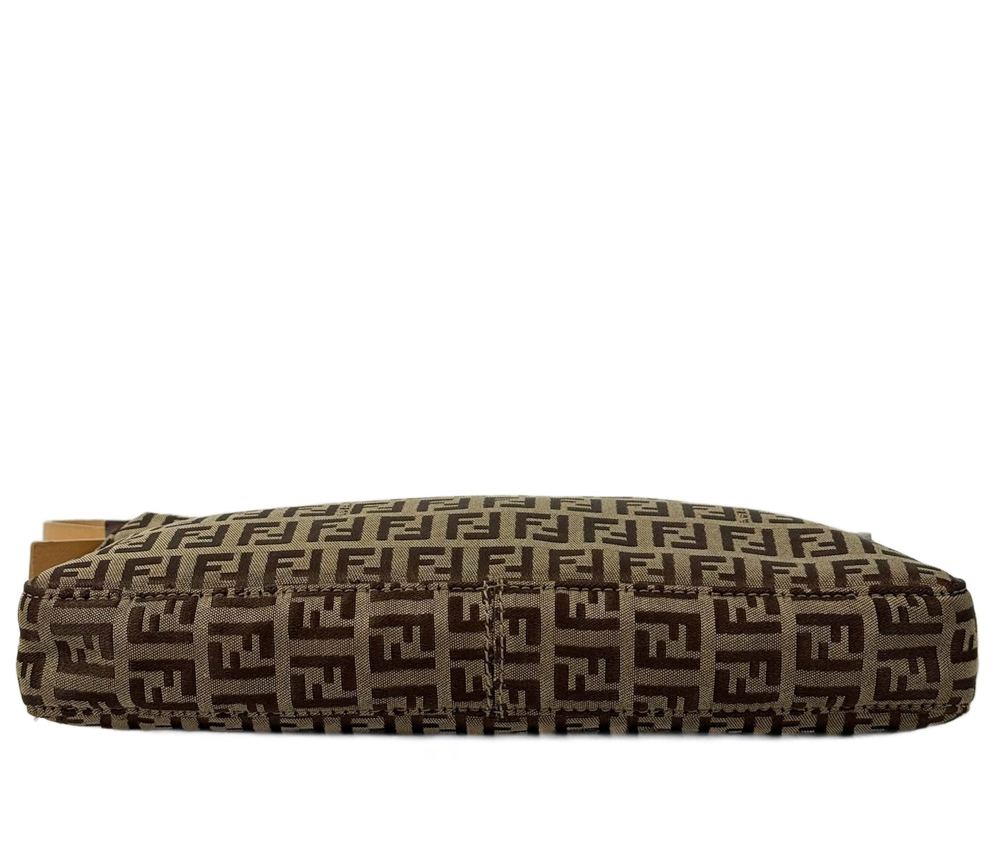 Fendi Vintage Beige & Brown Zucchino Zucca Monogram Small Pochette Bag