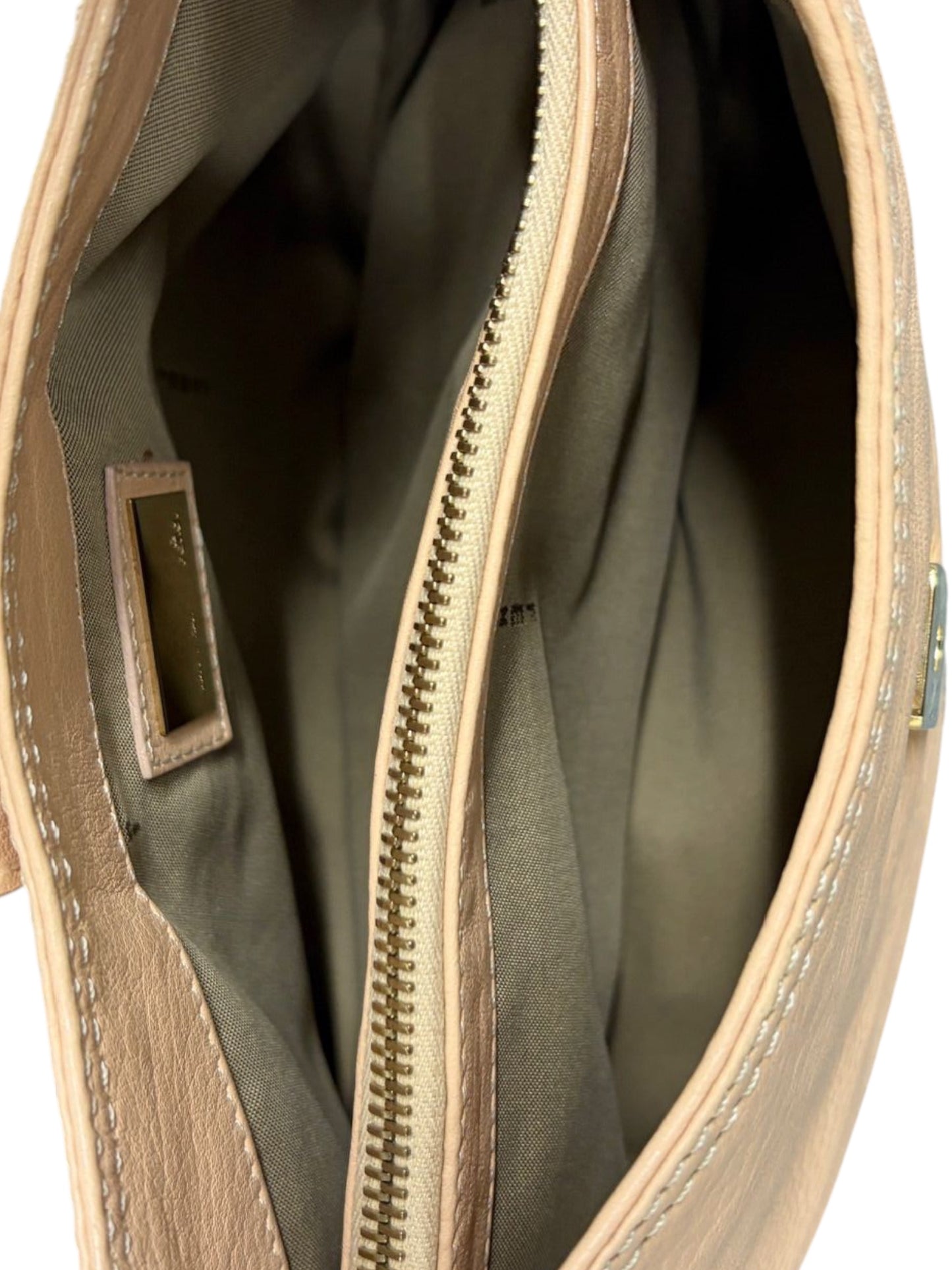Fendi Vintage Pink Selleria Leather Shoulder Hobo Baguette Bag 
