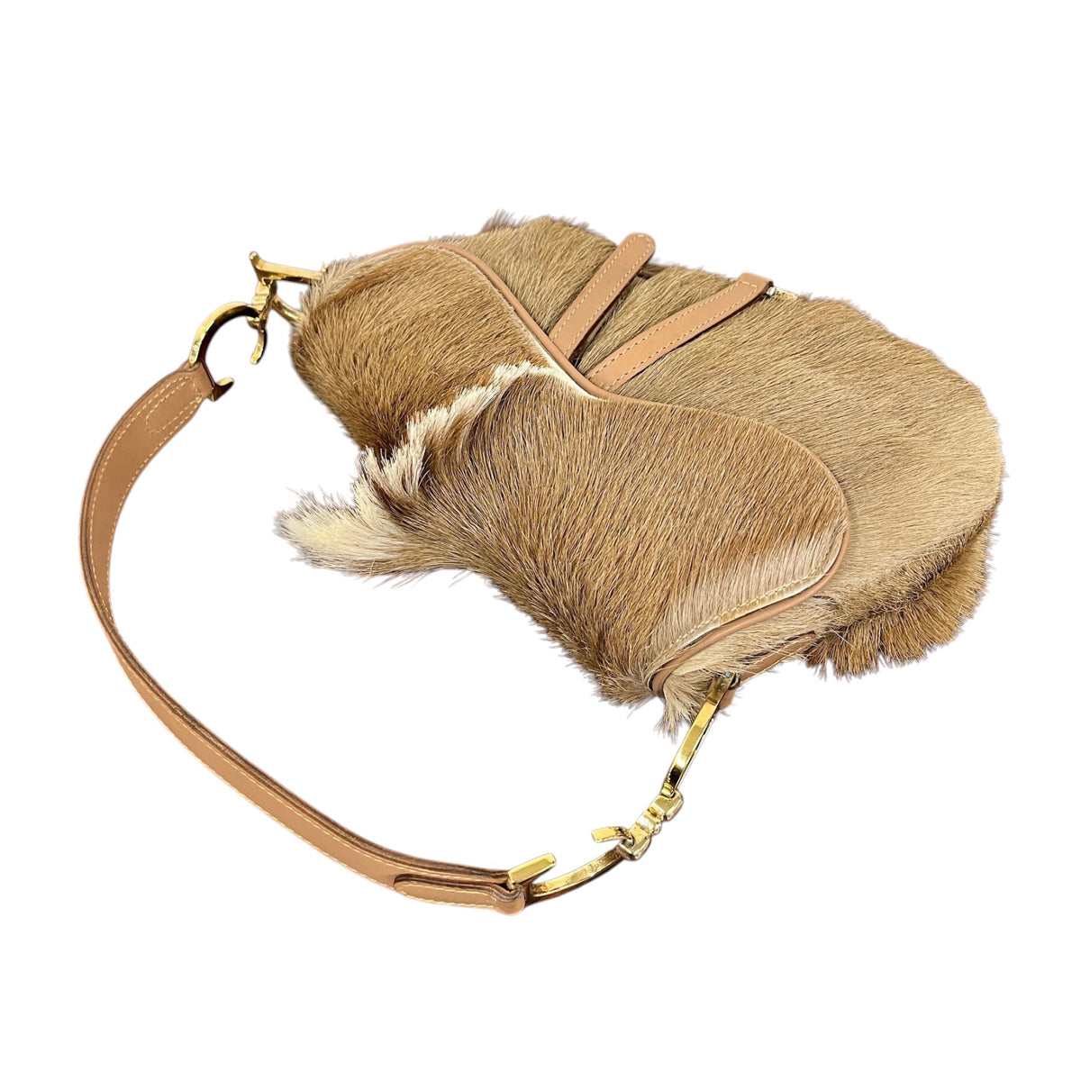 Dior by John Galliano Vintage 2000 Pony Hair Mohawk Mini Saddle Bag