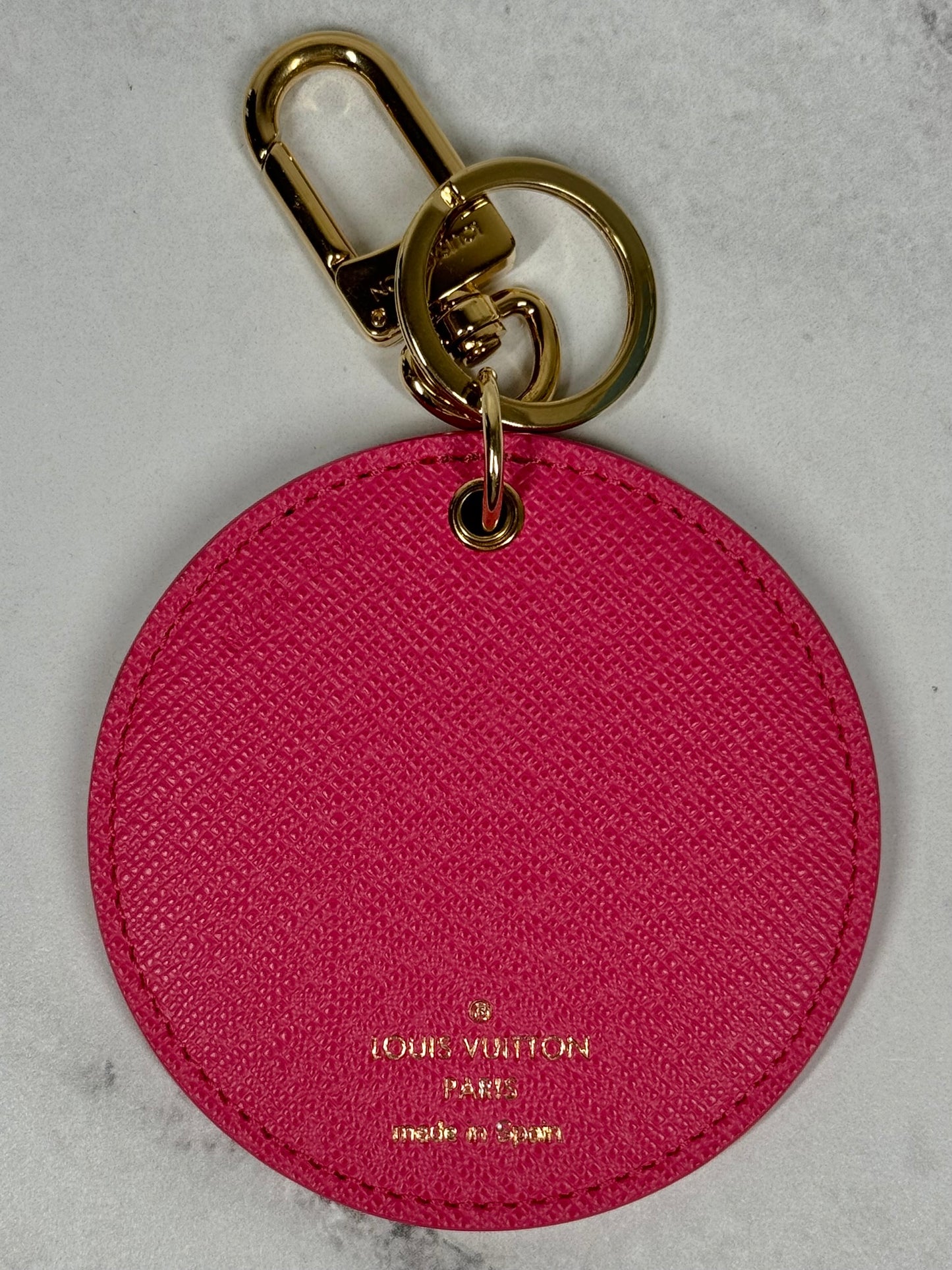 Louis Vuitton Summer 2015 Illustre Pink Grenade Monogram V Bag Charm & Key Holder