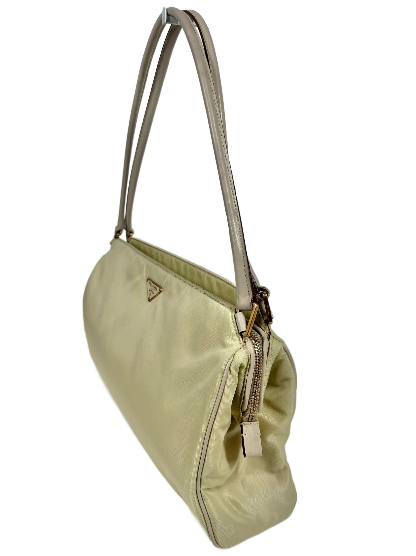 Prada Vintage Ivory Nylon Shoulder Bag