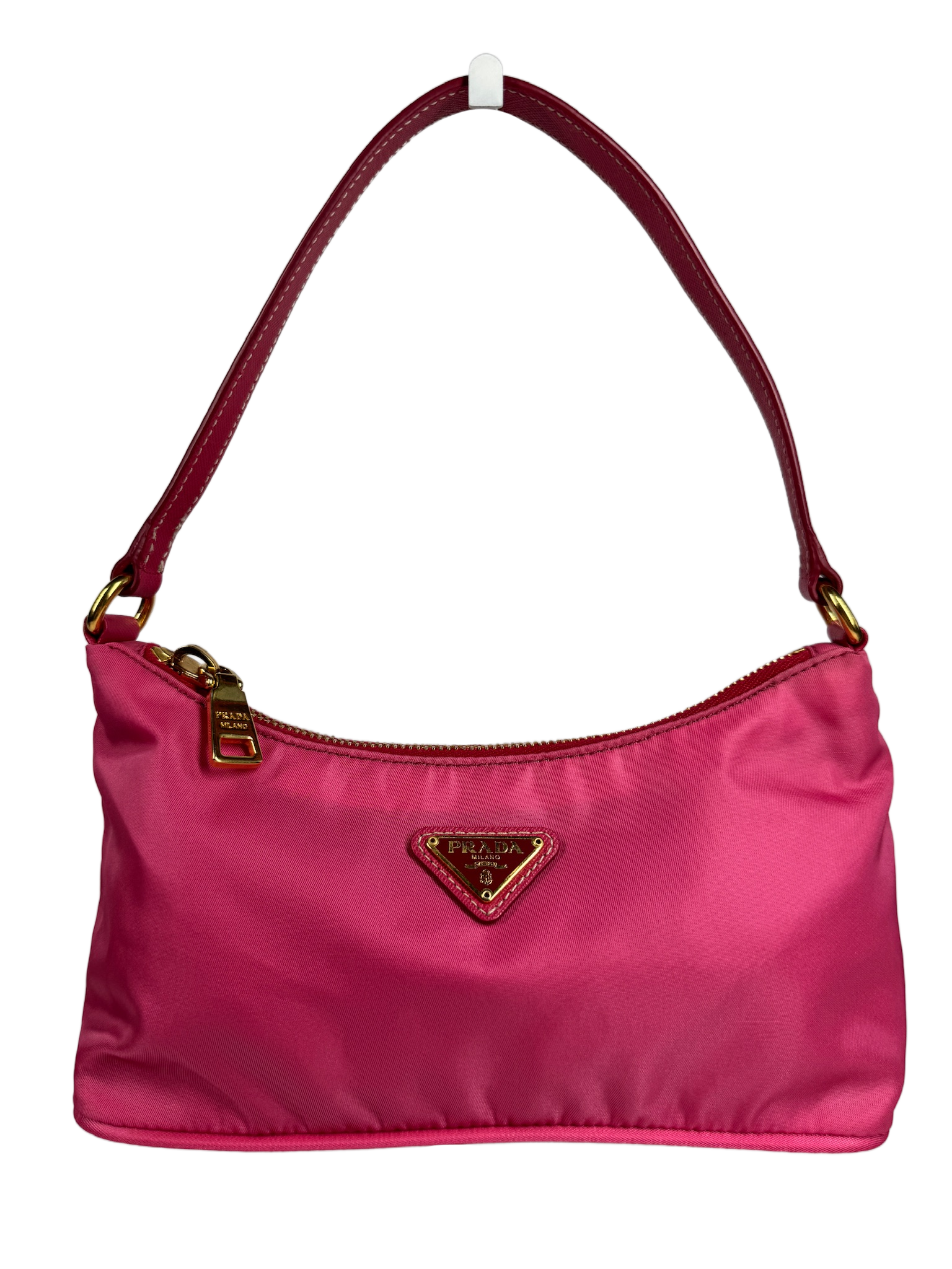 Prada Vintage Neon Pink Nylon Mini Shoulder Bag