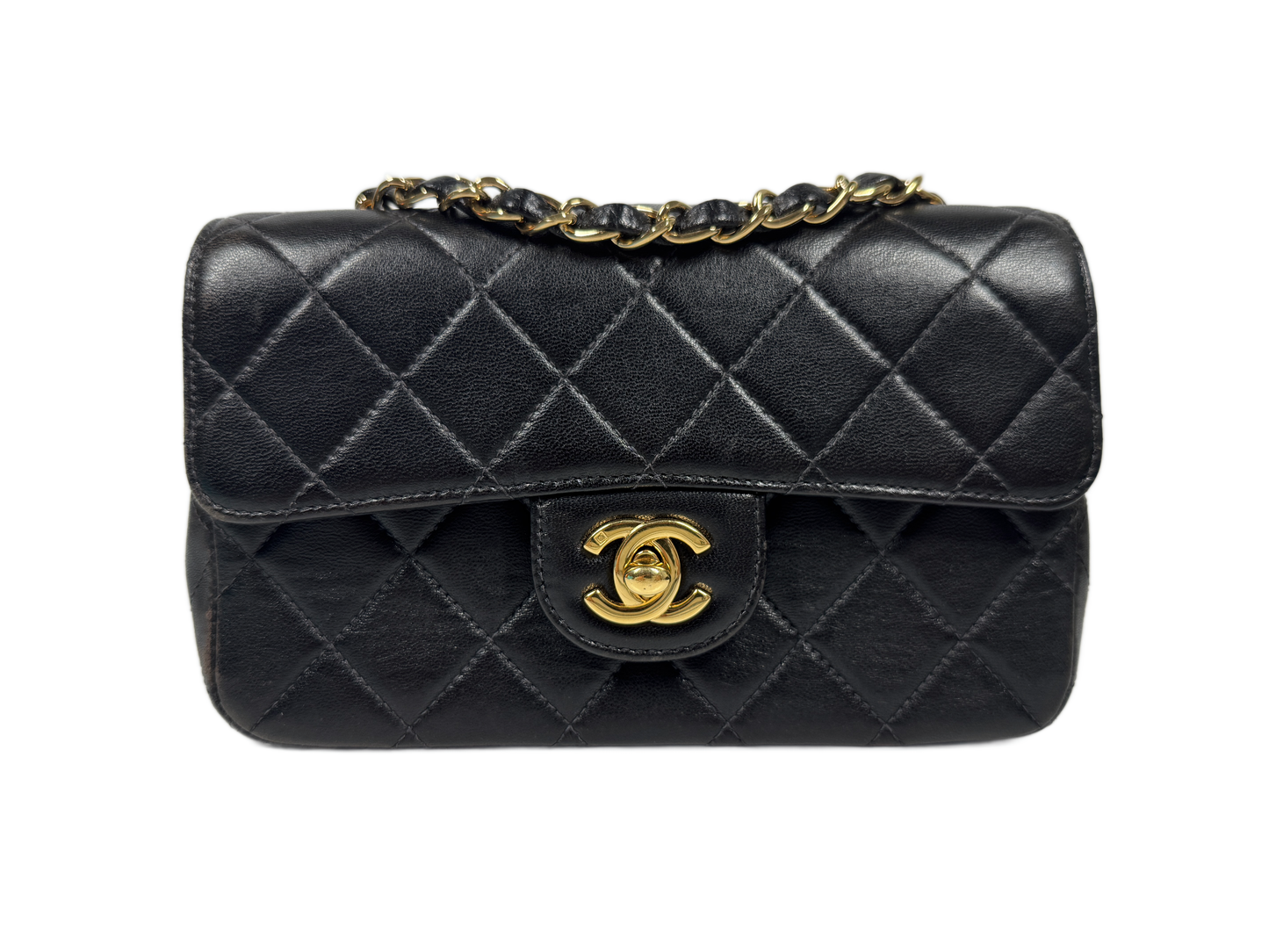 Chanel Vintage 00s Black Quilted Lambskin Classic Mini Rectangular Flap Bag