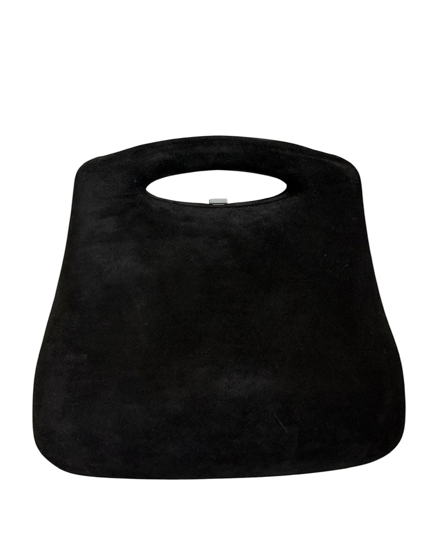 Chanel Vintage 90s Black Suede Millenium 2005 Hip Bum Frame Bag