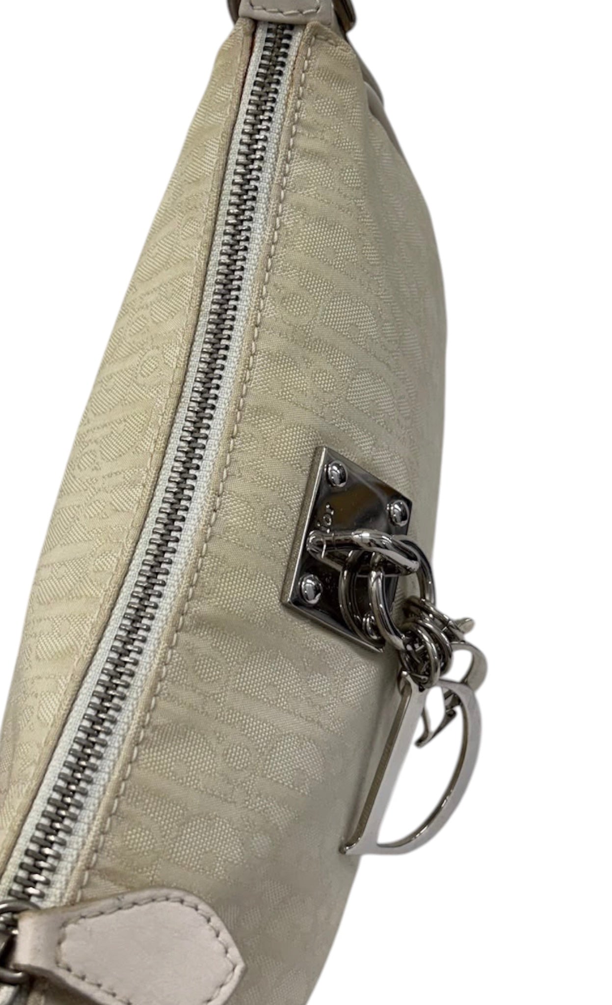 Dior Vintage 2007 Ivory Diorissimo Monogram Lovely Charm Shoulder Pochette Bag