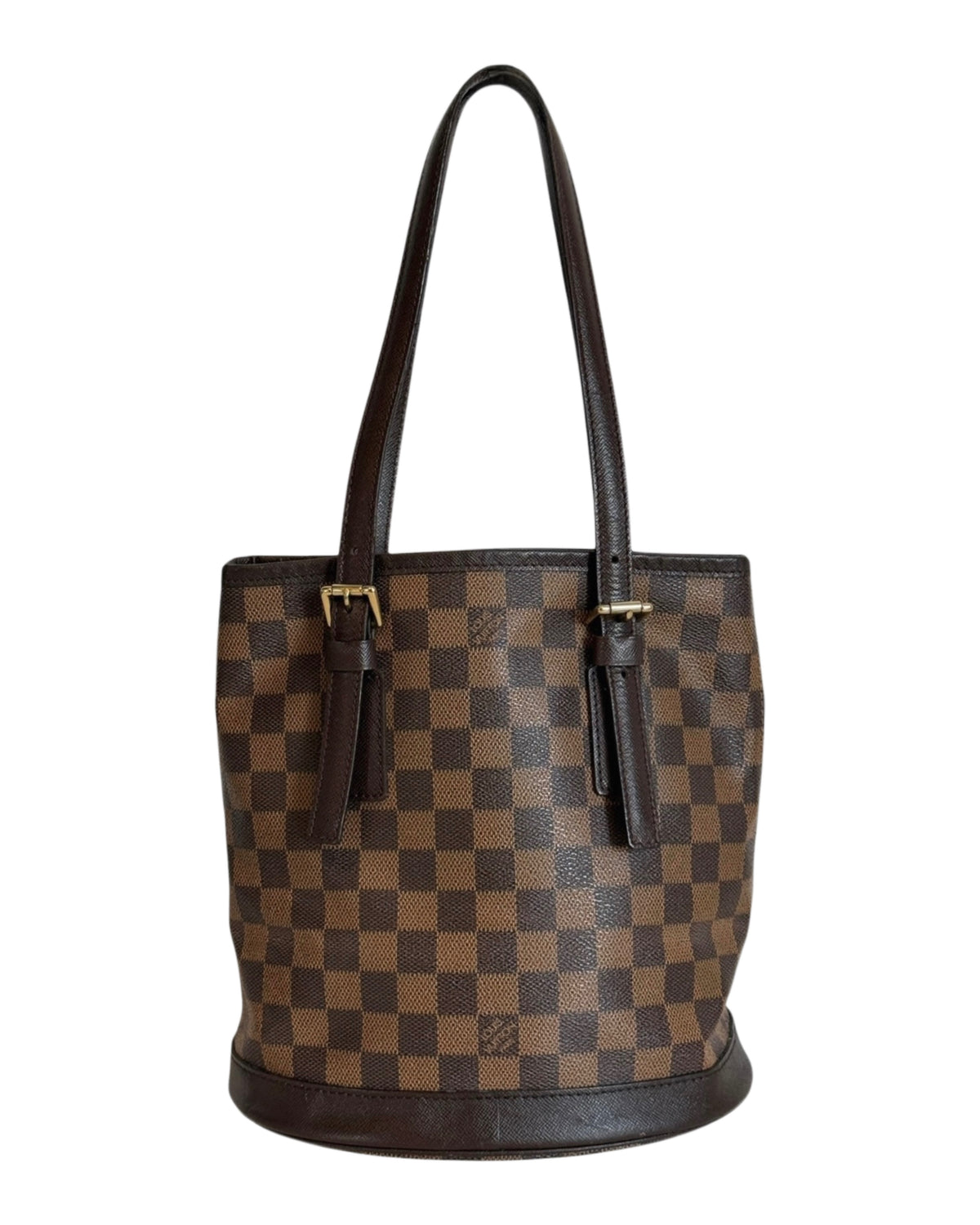 Louis Vuitton Vintage 1998 Damier Ebene Bucket Bag PM with Pouch
