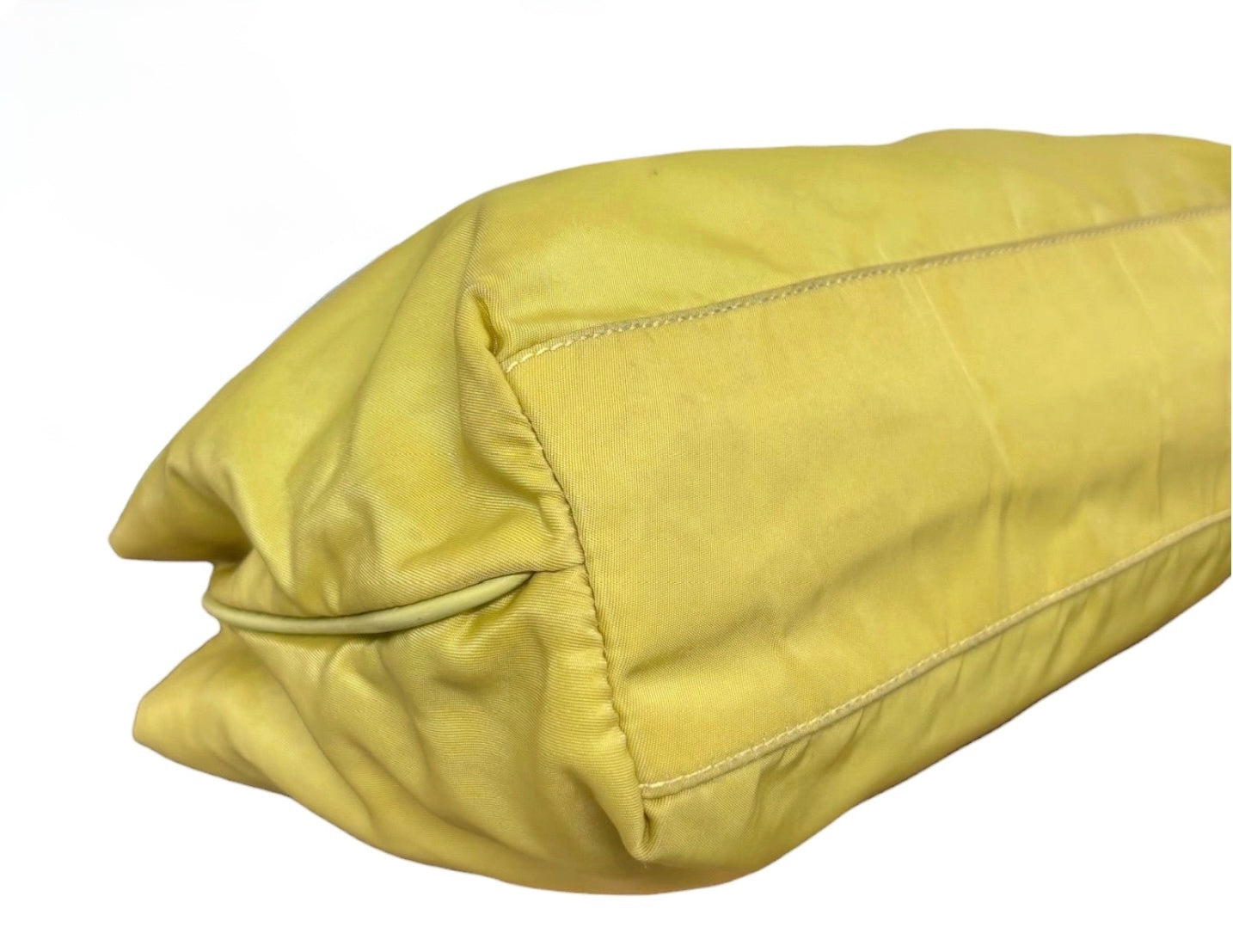 Prada Vintage Neon Yellow Tessuto Nylon East West Shoulder Bag