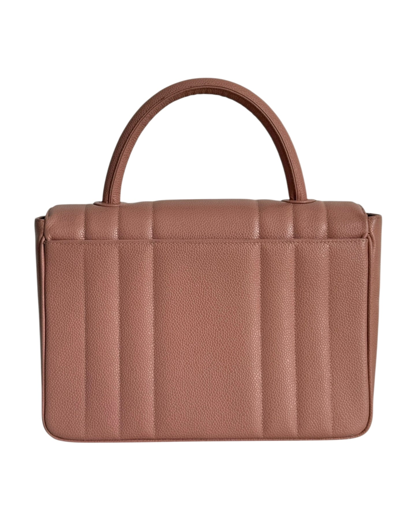 Chanel Vintage 1994 Sakura Pink Caviar Leather Vertical Quilted Medium Kelly Top Handle Flap Bag with 24K GPHW
