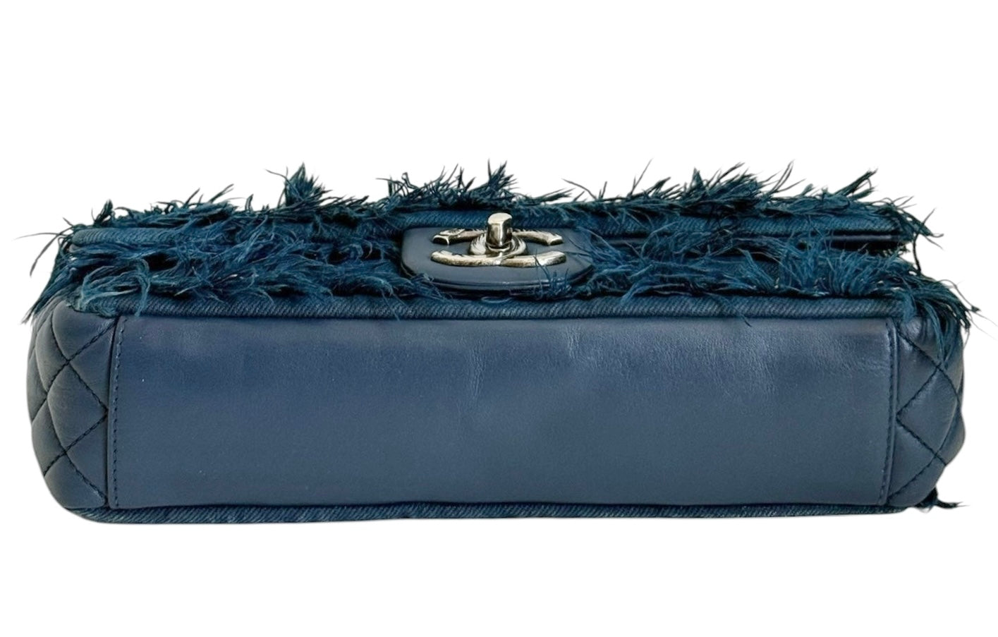 Chanel Vintage 2015 Paris-Dubai Blue Fringe Shoulder Flap Bag