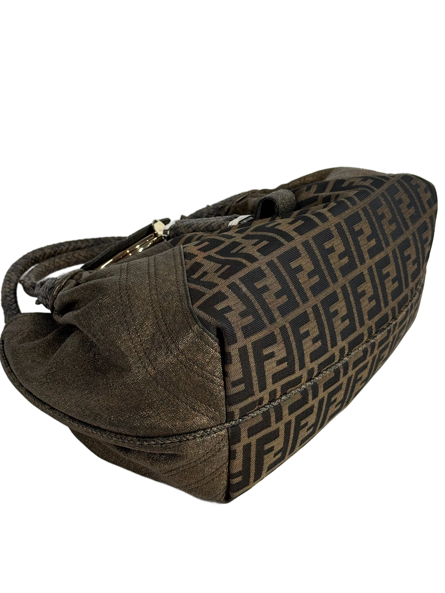 Fendi Vintage Brown Zucca Monogram Spy Bag