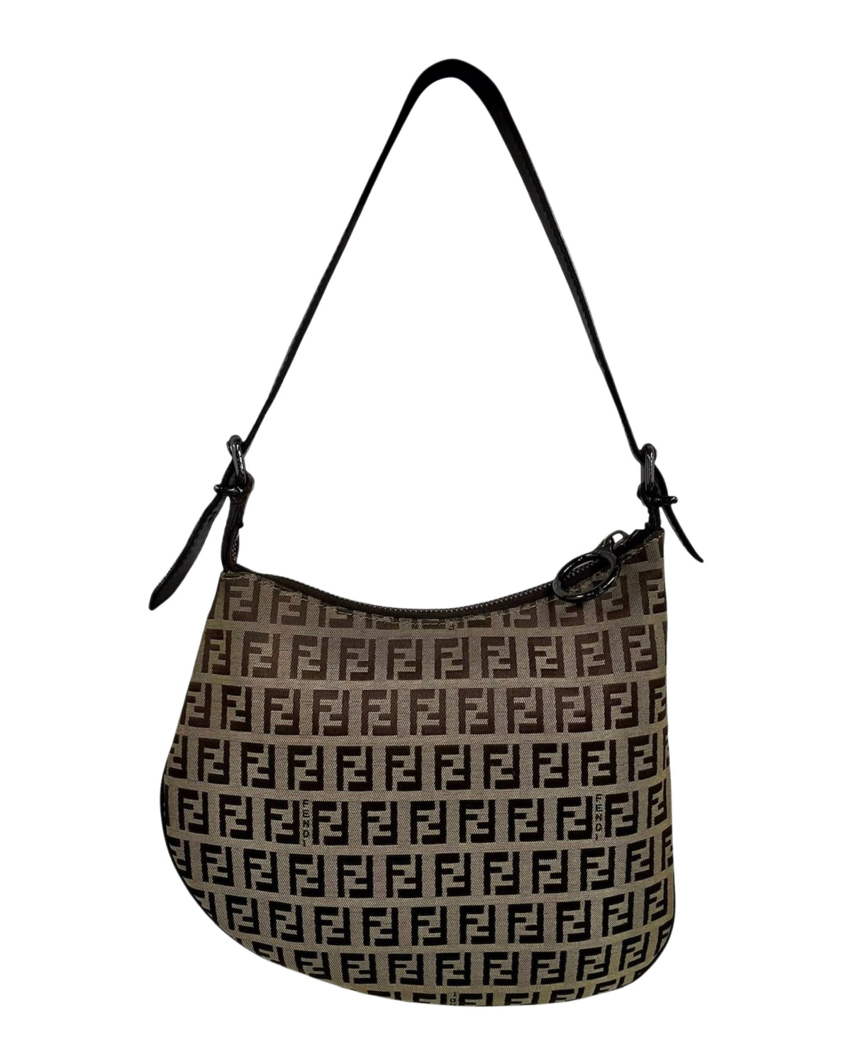 Fendi Vintage Light Brown Zucchino Zucca Monogram Oyster Hobo Shoulder Bag