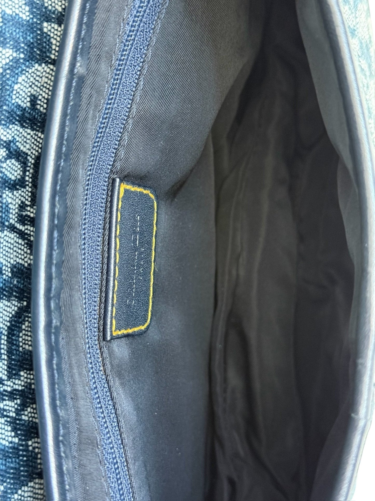 Dior Vintage 2002 Blue Trotter Monogram Double Saddle Bag