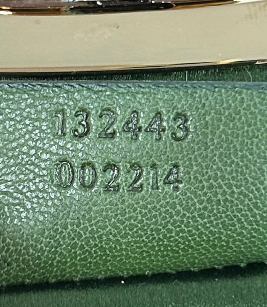 Gucci by Tom Ford Vintage Green & White Mink Fur Metal Bamboo Handle Top Handle Evening Bag