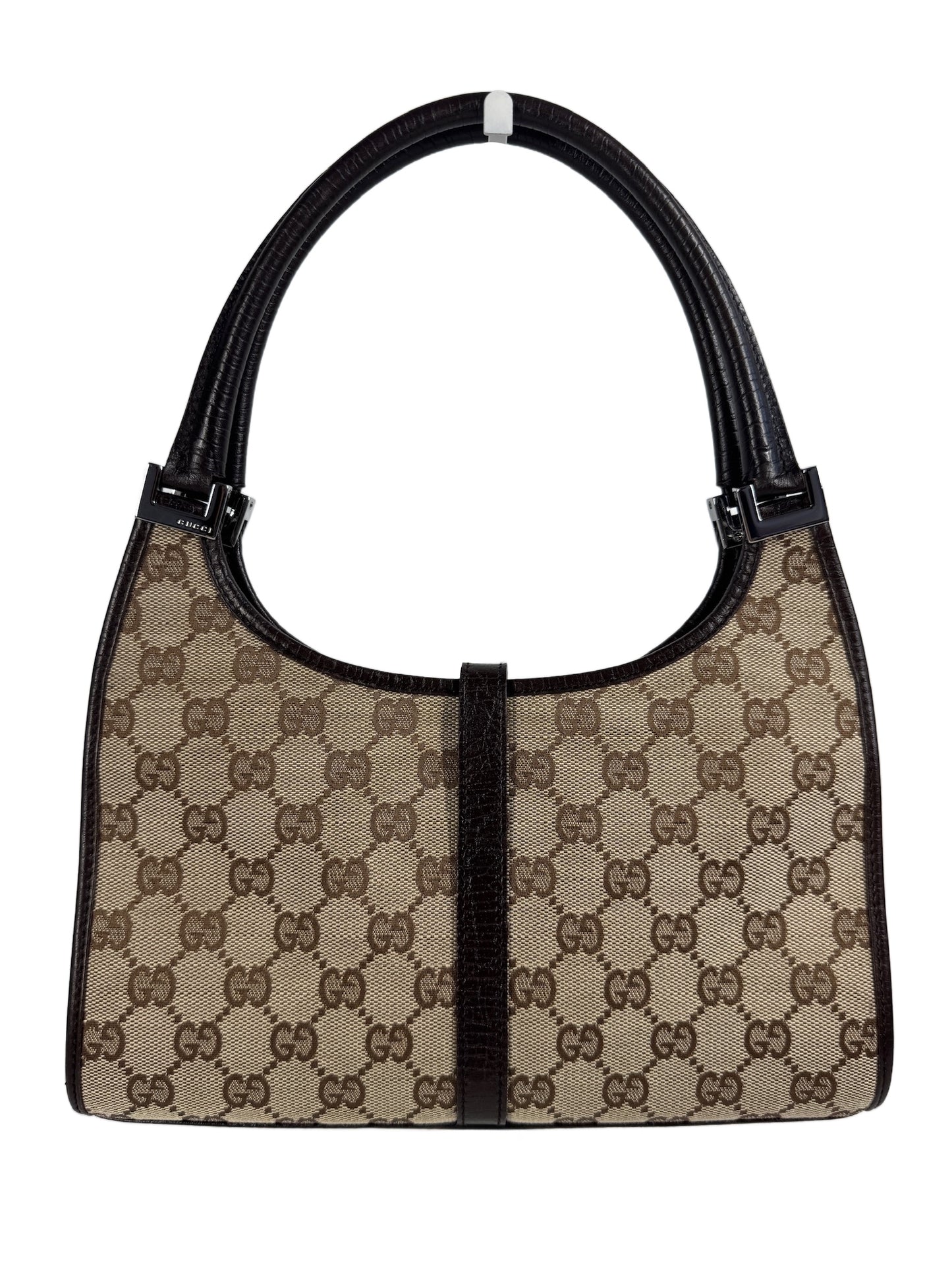 Gucci Vintage Brown GG Monogram Jackie Shoulder Bag