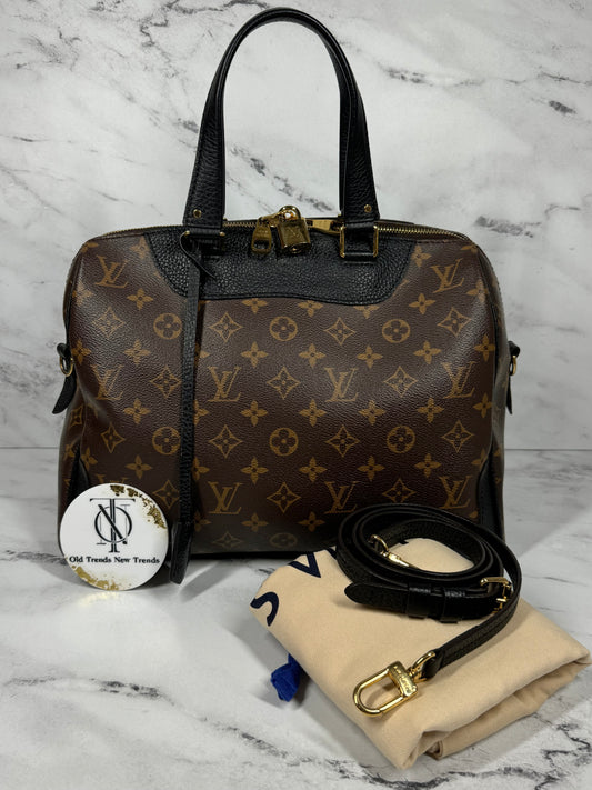 Louis Vuitton Black Leather & Monogram New Model Retiro Top Handle & Shoulder Bag