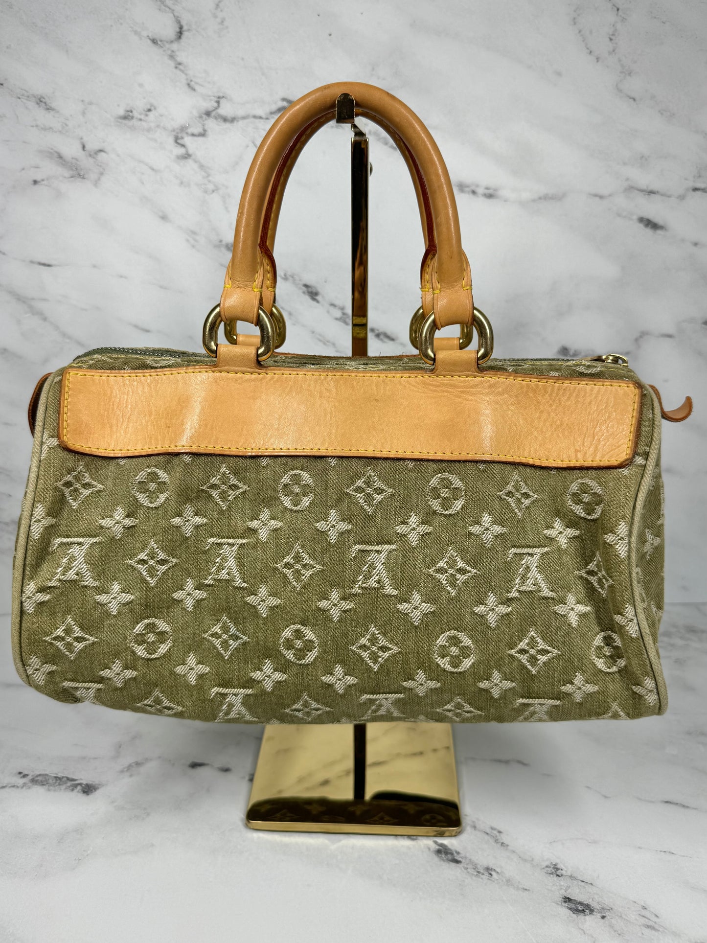 Louis Vuitton Vintage 2006 Green Denim Monogram Neo Speedy