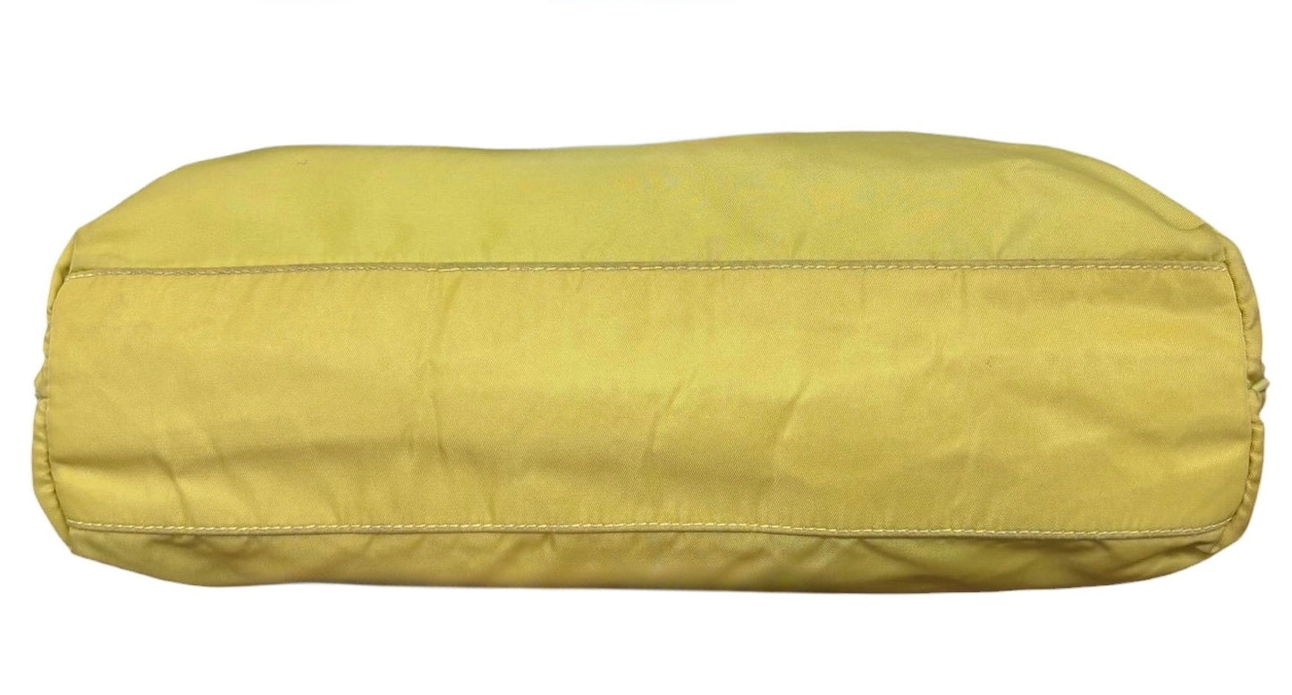 Prada Vintage Neon Yellow Tessuto Nylon East West Shoulder Bag