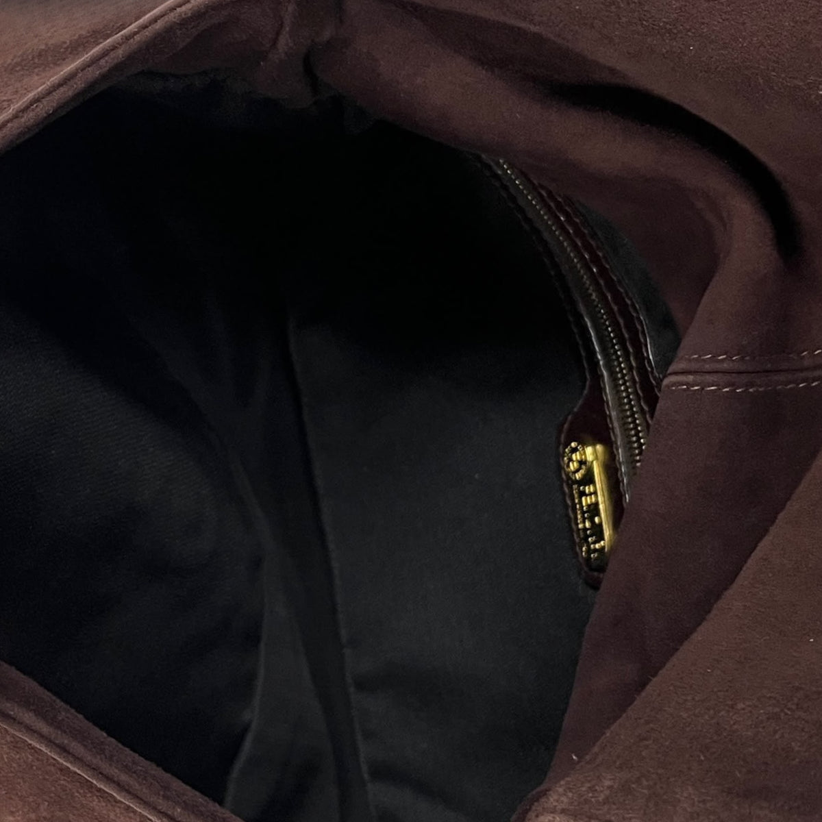 Fendi Vintage 90s Classic Brown Suede Mamma Shoulder Baguette Bag