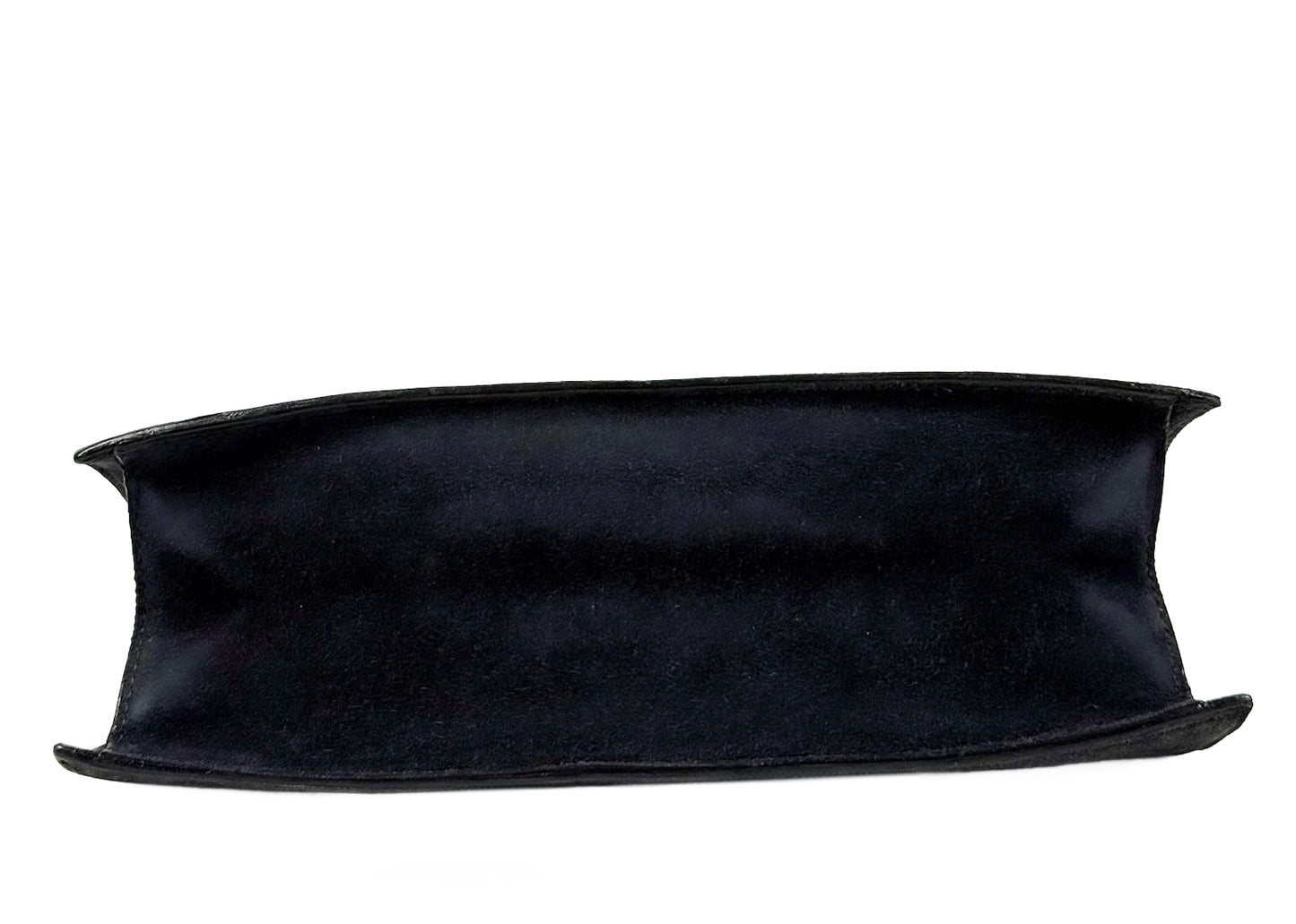 Gucci Vintage 80s Dark Gray Suede Trapezoid G Top Handle Shoulder Bag