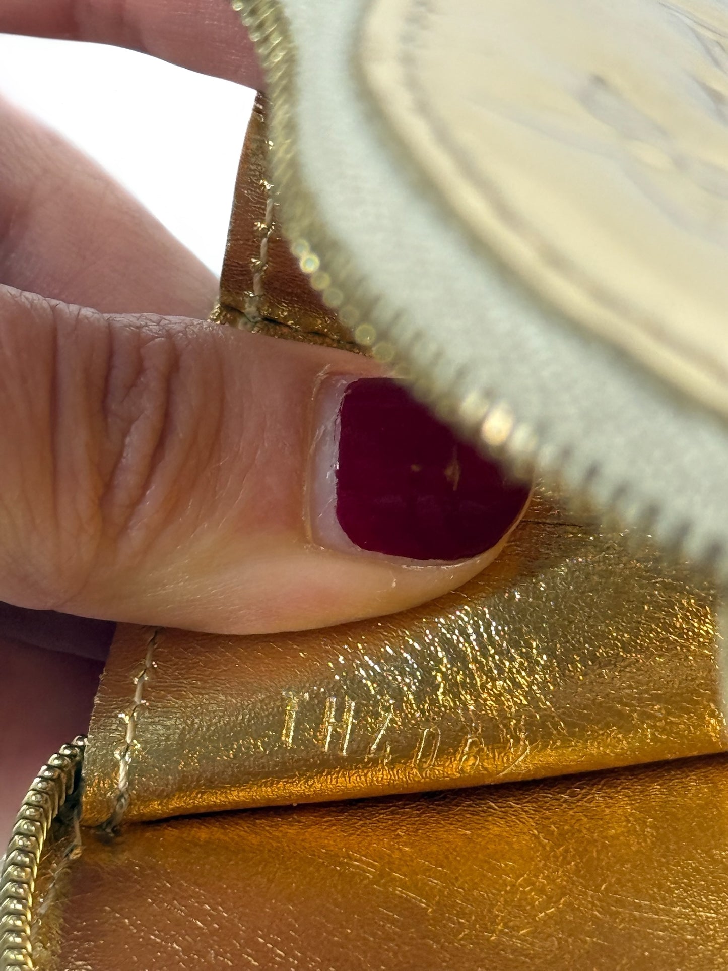 Louis Vuitton Vintage 2007 Gold Miroir Mirror Monogram Heart Coin Purse Bag Charm Pouch