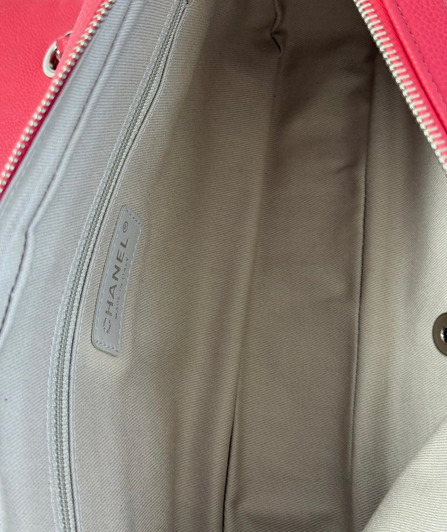 Chanel Coral Pink Quilted Caviar Leather Single Medium Flap Shoulder Bag