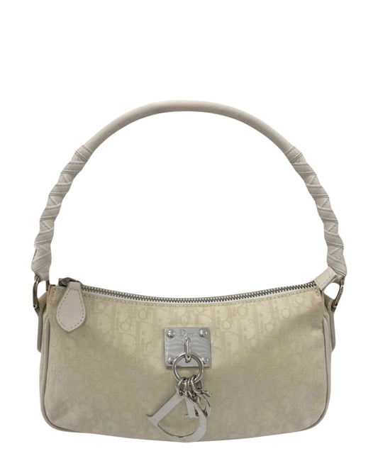 Dior Vintage 2007 Ivory Diorissimo Monogram Lovely Charm Shoulder Pochette Bag
