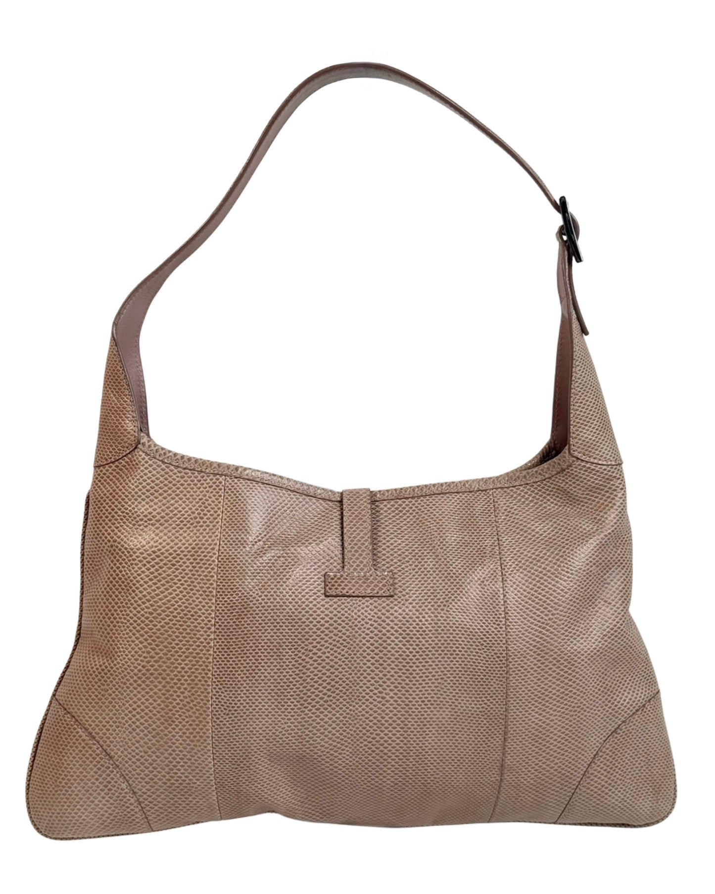Gucci Vintage Pink Lizard Leather Jackie Shoulder Bag
