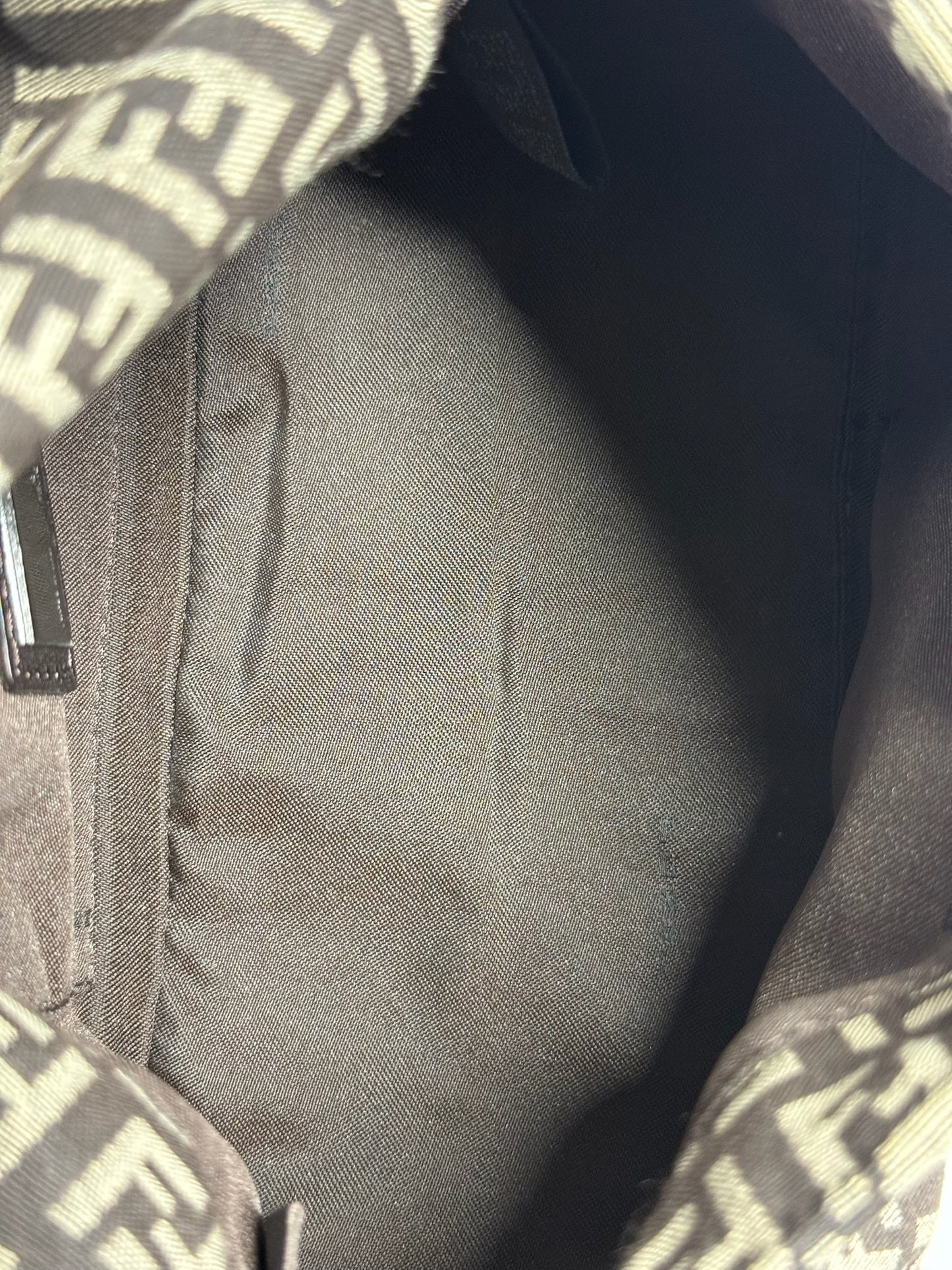 Fendi Vintage Dark Brown Mini Zucchino Zucca Monogram Mini Mamma Baguette Shoulder Bag