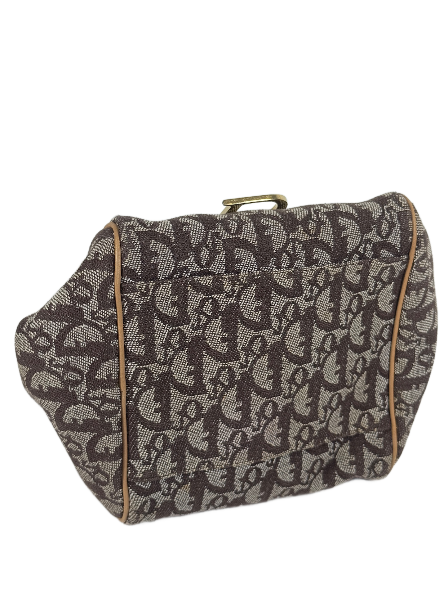 Dior Vintage 2002 Brown Trotter Monogram Canvas Origami Top Handle Bag