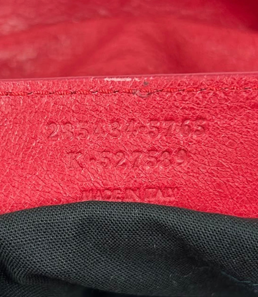Balenciaga Vintage Red Leather Small Motocross Two-Way City Bag