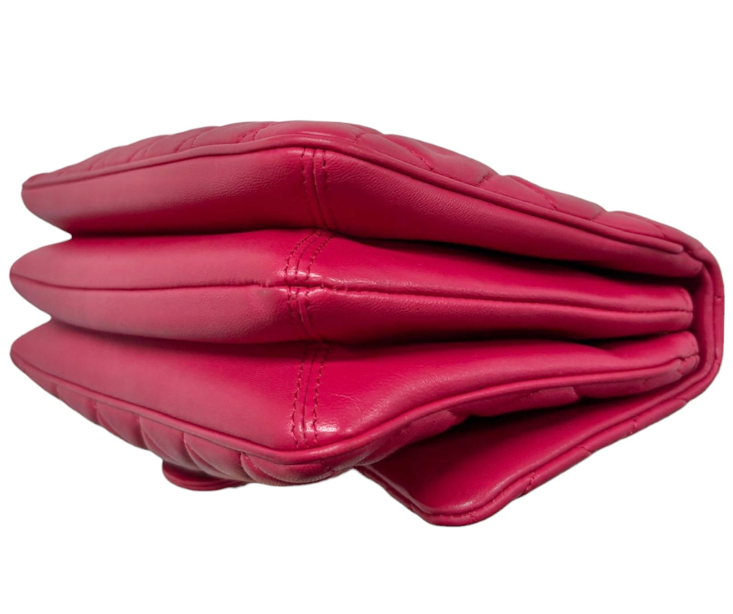 Chanel 2014 Raspberry Pink Quilted Lambskin Accordion Medium Classic Flap Bag