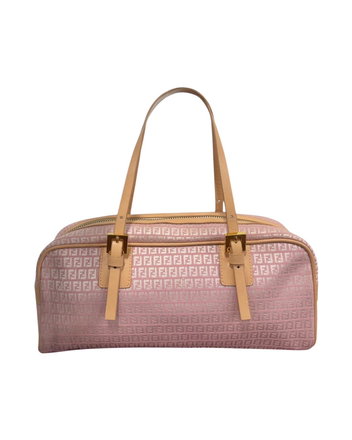 Fendi Vintage Pink Small Zucchino Zucca Monogram East West Bag