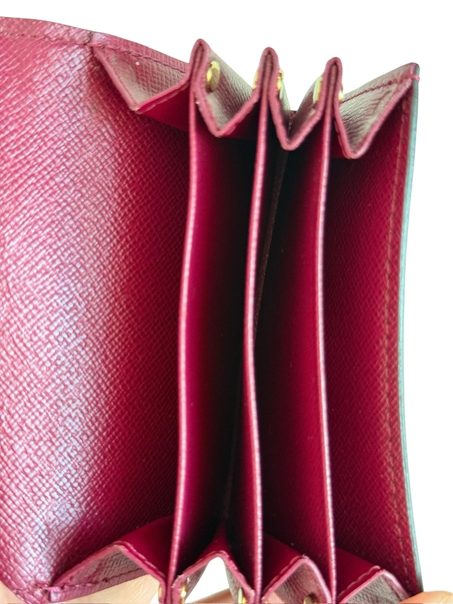 Louis Vuitton 2016 Monogram Fuchsia Trim Mini Sarah Card Holder Wallet