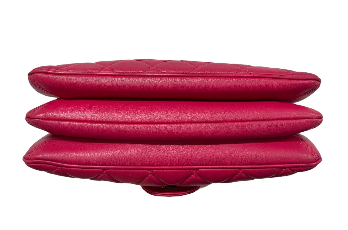 Chanel 2014 Raspberry Pink Quilted Lambskin Accordion Medium Classic Flap Bag