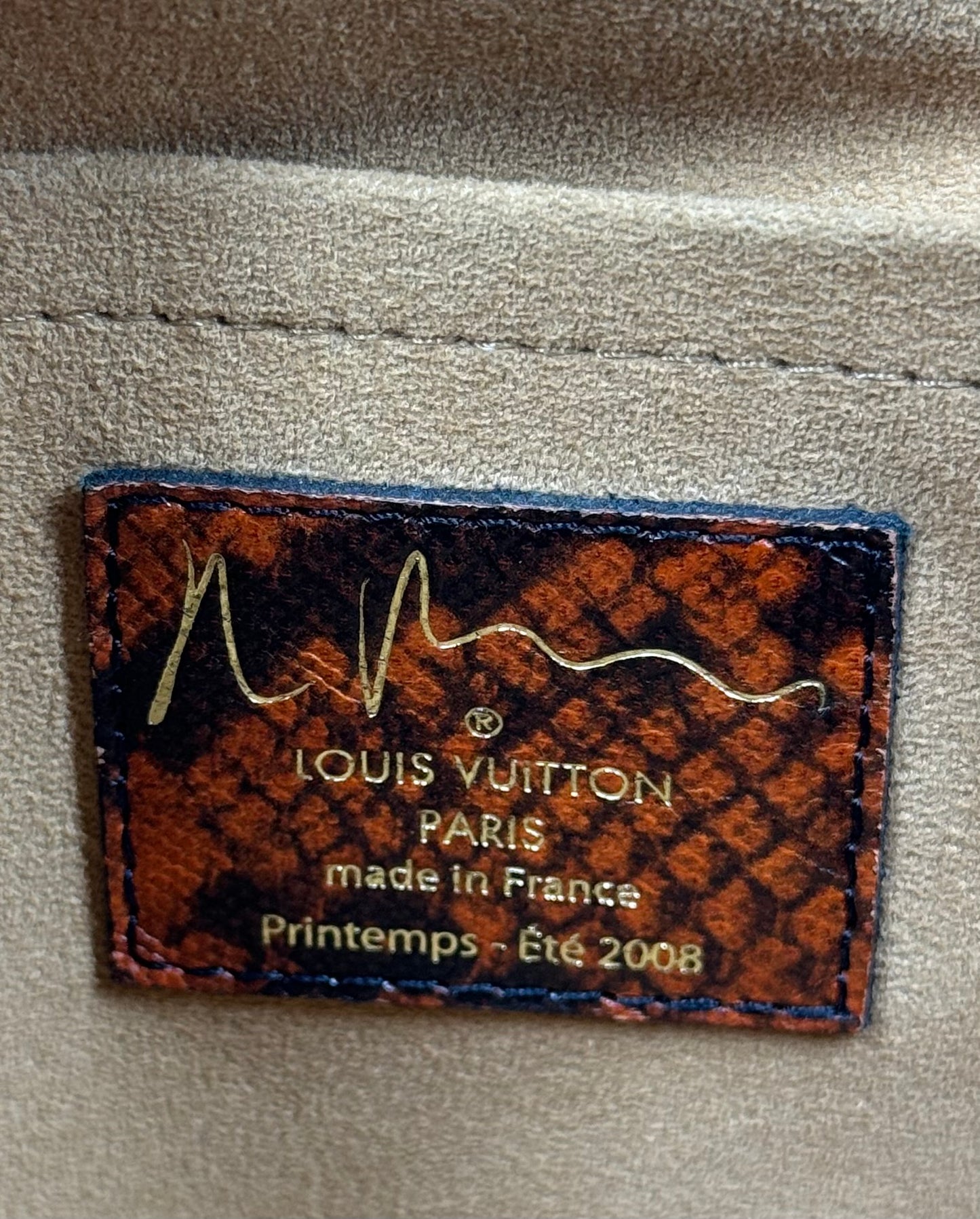 Louis Vuitton x Richard Prince 2008 Monogram Snakeskin Mancrazy Jokes Bag