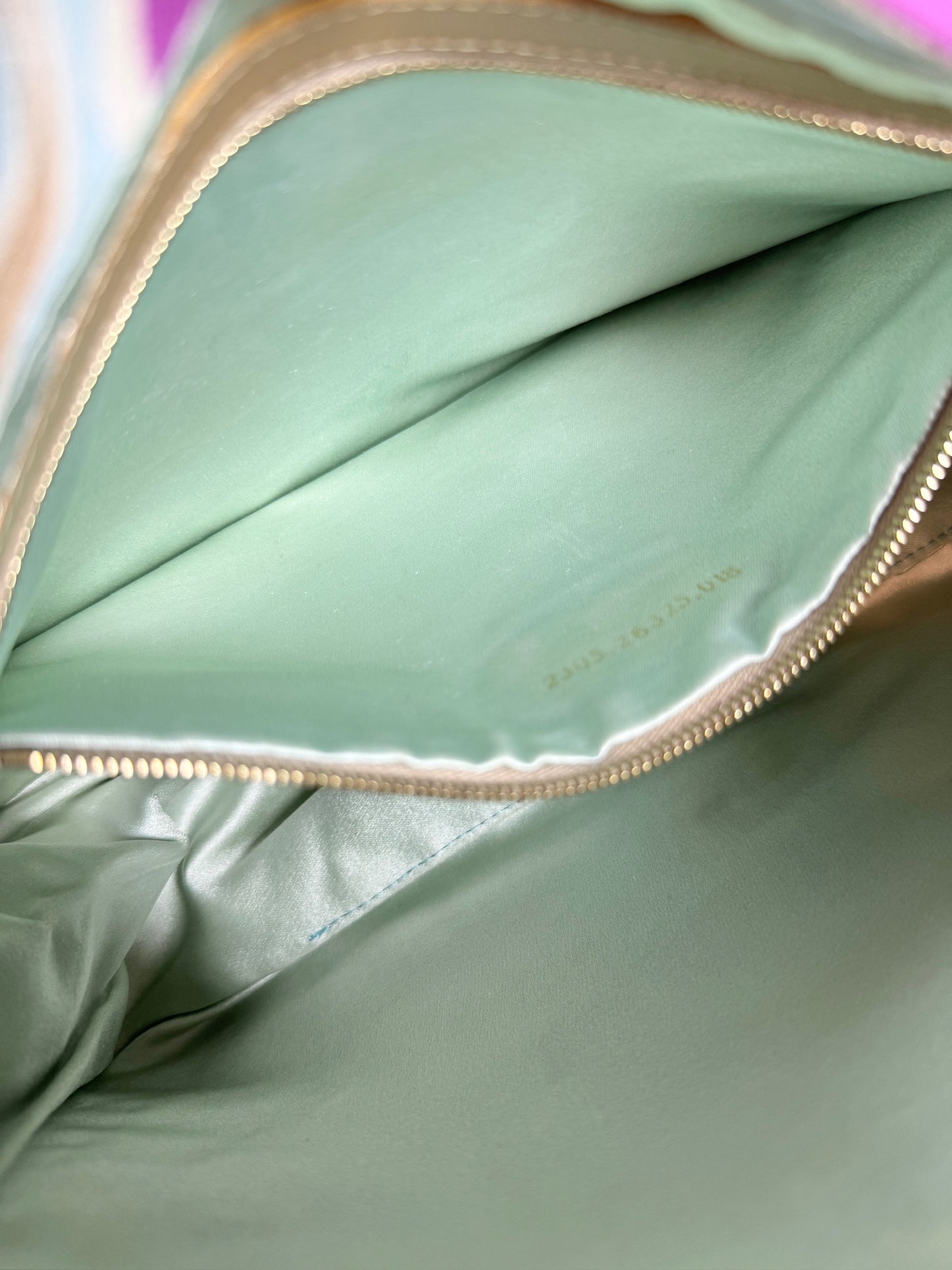 Fendi Vintage Psychedelic Swirl Purple Blue Beige Marble Mamma Baguette Shoulder Bag