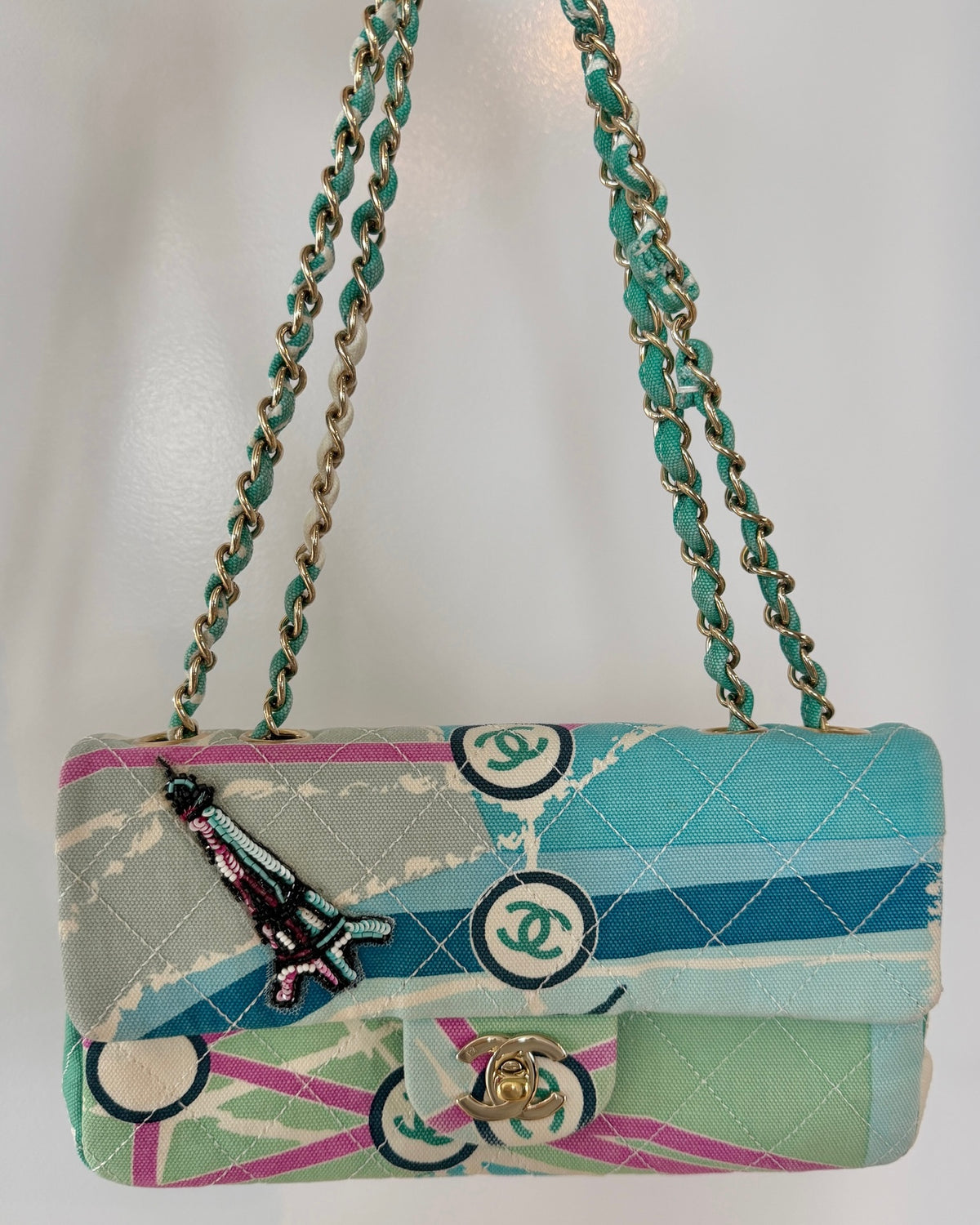 Chanel Vintage 2005 Cruise Collection Eiffel Tower East West Flap Bag