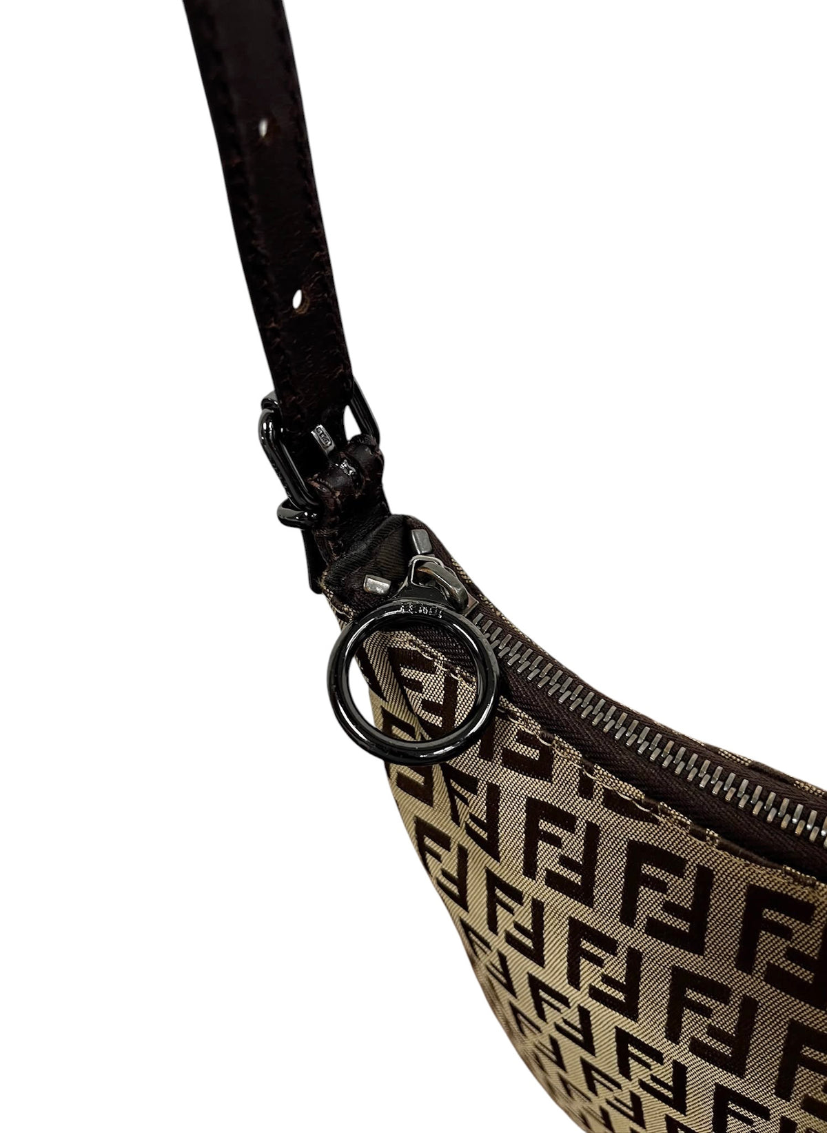 Fendi Vintage Light Brown Zucchino Zucca Monogram Oyster Hobo Shoulder Bag