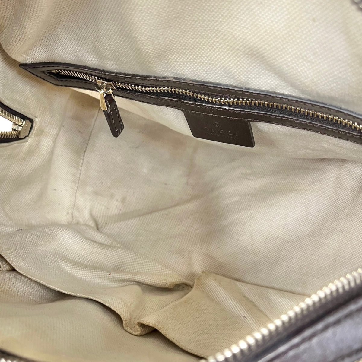 Gucci Vintage Brown GG Monogram Webb Stripe Small Joy Boston Two-Way Bag
