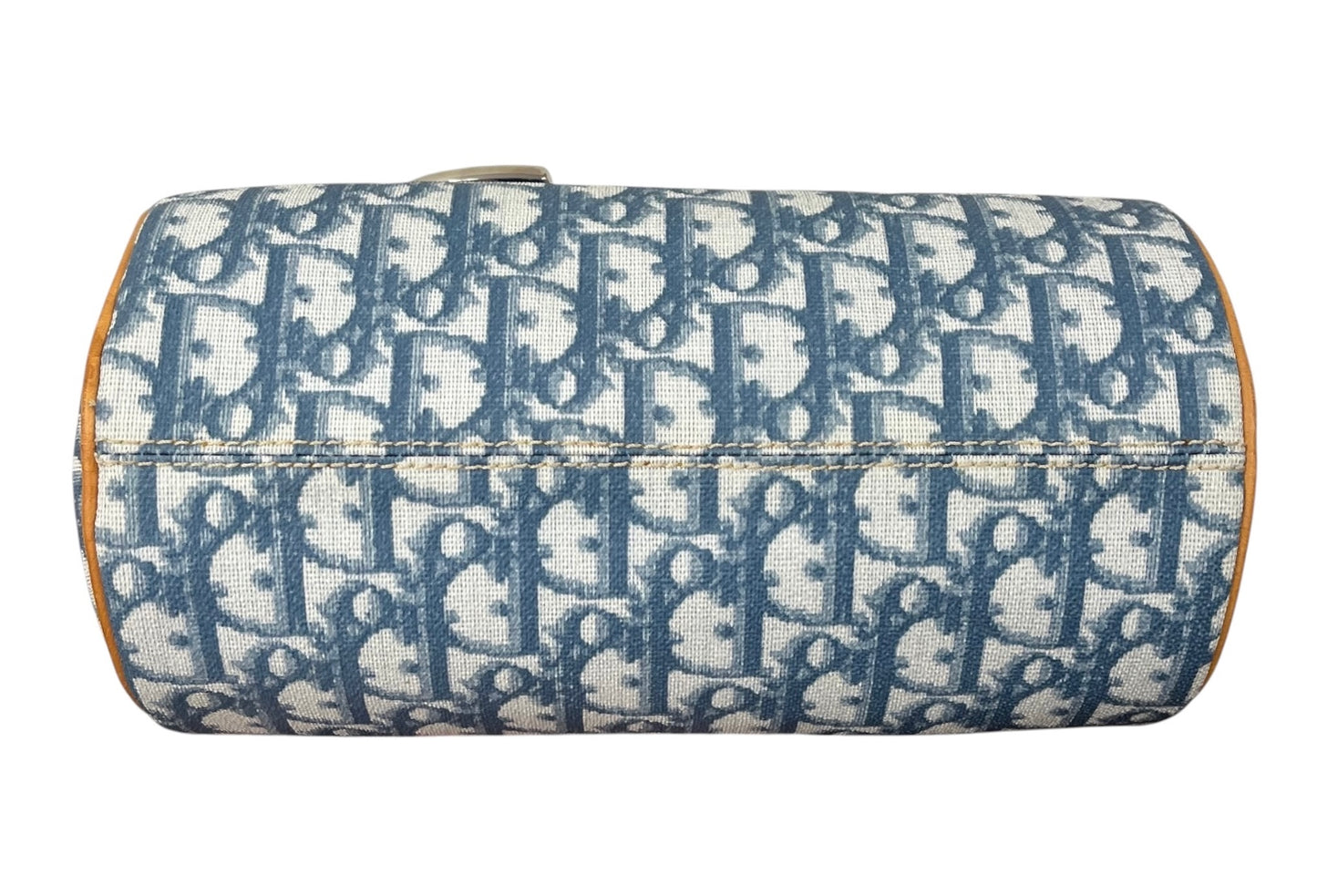 Dior Vintage 2007 Blue Diorissimo Monogram Romantique Heart Mini Barrel Pochette Bag