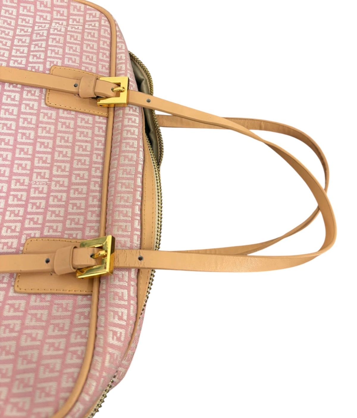 Fendi Vintage Pink Small Zucchino Zucca Monogram East West Bag