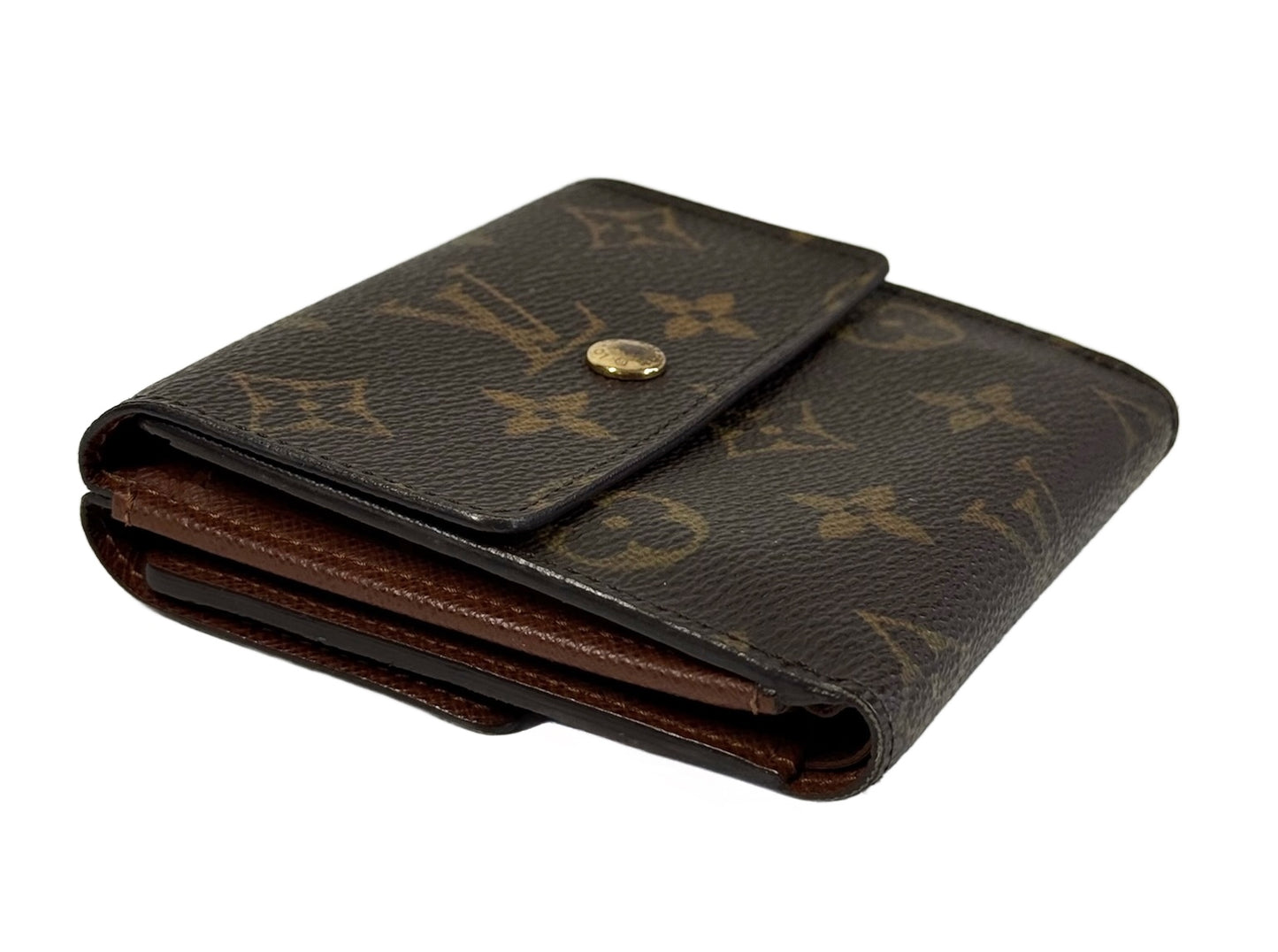 Louis Vuitton Vintage Brown Monogram Trifold Snap Wallet