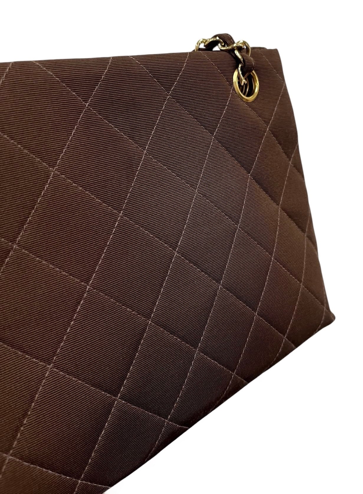 Chanel Vintage 1999 Dark Brown Quilted Satin Mini CC Shoulder Tote Bag with 24K Gold Plated Hardware