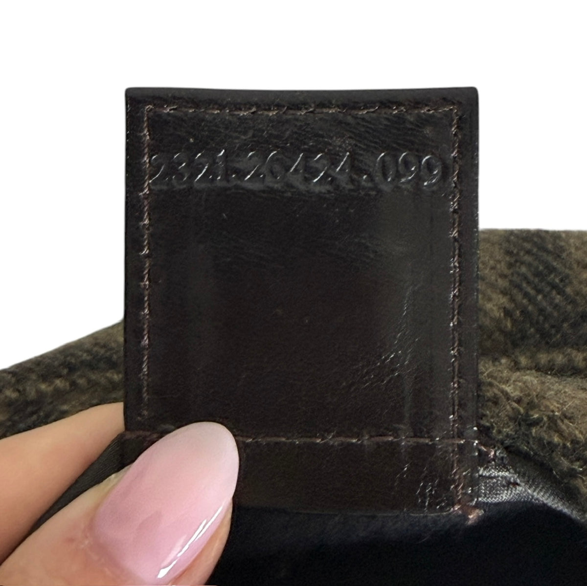Fendi Vintage Brown Zucca Monogram Knit Wool Shoulder Baguette Bag
