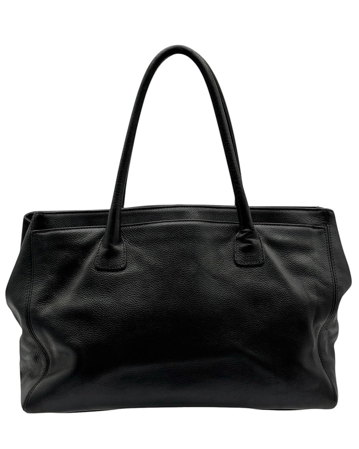 Chanel Vintage 00s Black Deerskin Medium Cerf Executive Tote with 24K GPHW