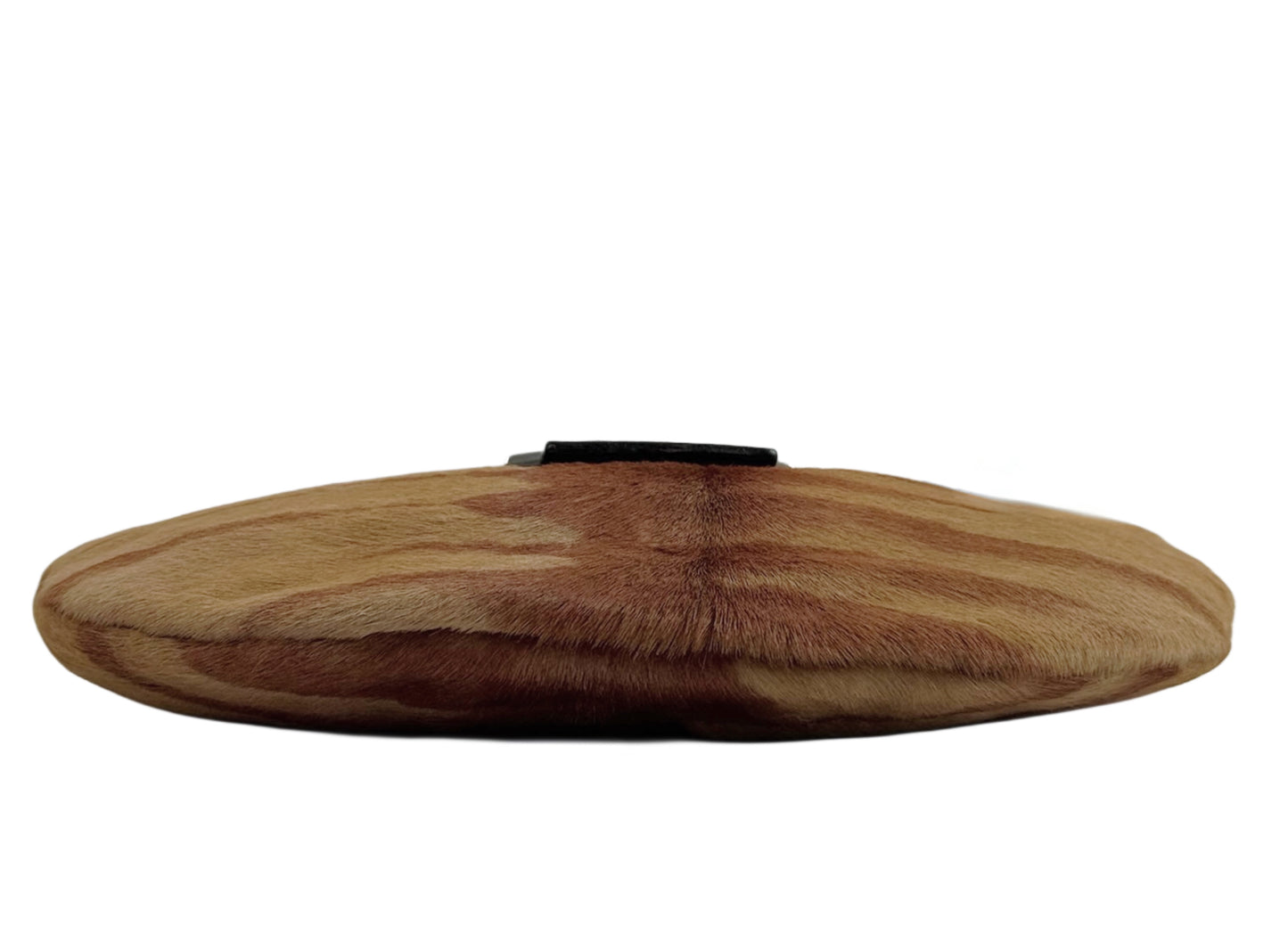 Fendi Vintage Brown Animal Print Pony Hair Half Moon Mini Shoulder Baguette Bag