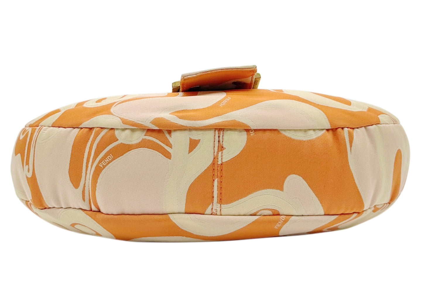 Fendi Vintage Orange Psychedelic Satin Croissant Hobo Shoulder Bag